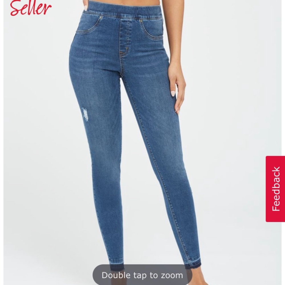 Spanx Distressed Ankle Skinny Jeans